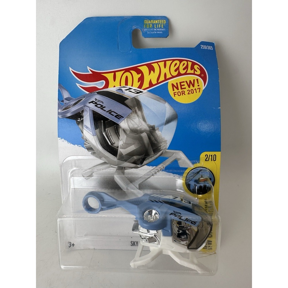 2017 Hot Wheels Sky Fi Police Helicopter HW City Works 2/10 #259/365 Sealed
